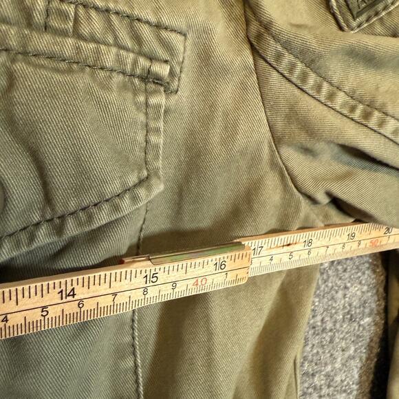 Abercrombie & Fitch Jacket Womens Medium Green Military Y2K Vtg Zip Up Pockets - Picture 6 of 10